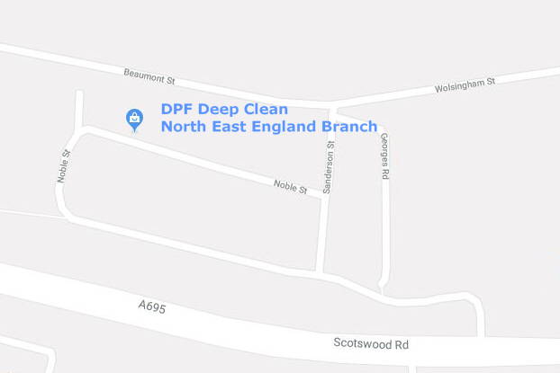 DPF Deep Clean Newcastle branch map